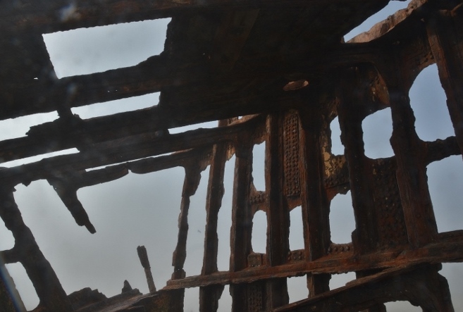 the skeleton of the Peter Ireland shipwreck